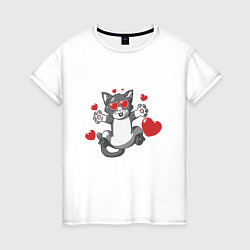 Женская футболка Love Cat