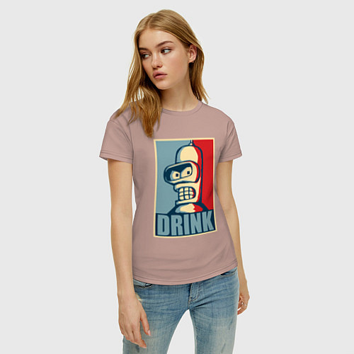 Женская футболка Bender / Пыльно-розовый – фото 3