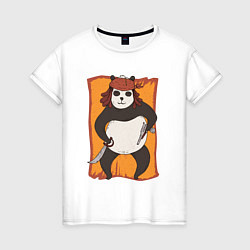 Женская футболка Панда Пират Panda Pirate