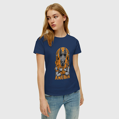 Женская футболка Анубис божество / Тёмно-синий – фото 3