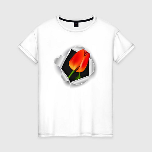 Женская футболка Тюльпан / Белый – фото 1
