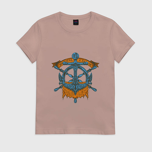 Женская футболка ЯКОРЬ И КАРТА SALOR SPIRIT / Пыльно-розовый – фото 1
