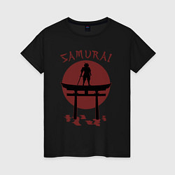 Футболка хлопковая женская Дух самурая, цвет: черный