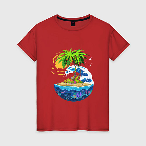 Женская футболка Морской мир / Красный – фото 1