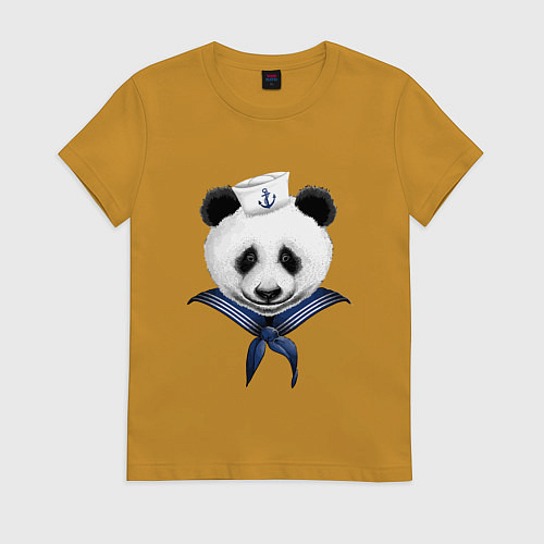 Женская футболка Captain Panda / Горчичный – фото 1