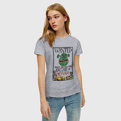 Футболка хлопковая женская Shrek: Wanted, цвет: меланж — фото 2