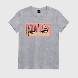 Футболка хлопковая женская Darling in the Franxx 02 глаза, цвет: меланж