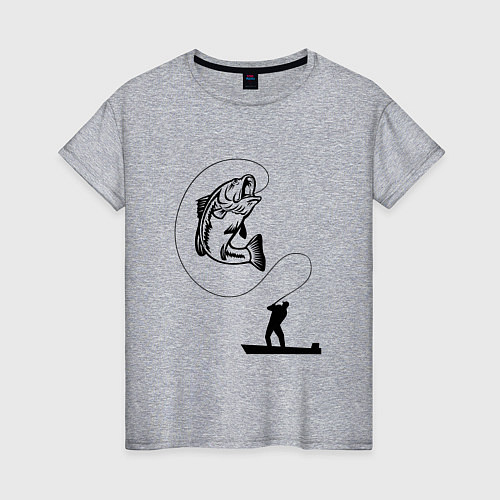 Женская футболка Рыбак и рыба / Меланж – фото 1