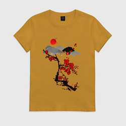 Женская футболка Рисунок Сакура