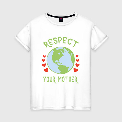 Женская футболка Respect Earth / Белый – фото 1