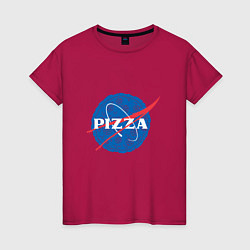 Футболка хлопковая женская NASA Pizza, цвет: маджента