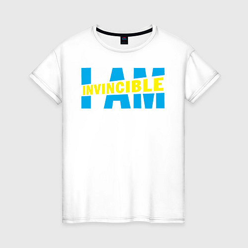 Женская футболка I am Invincible / Белый – фото 1