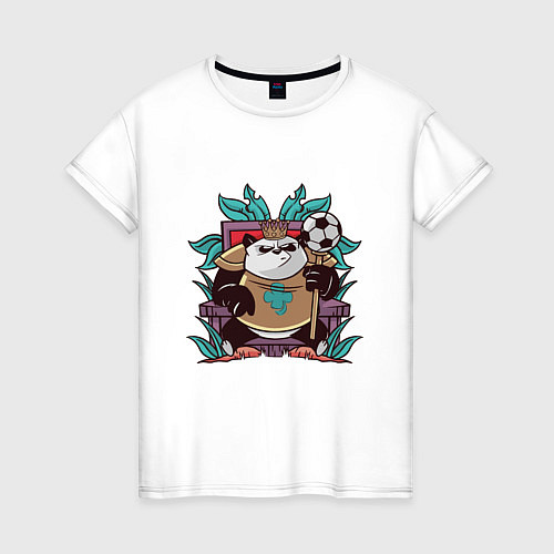 Женская футболка Панда Король Panda King / Белый – фото 1