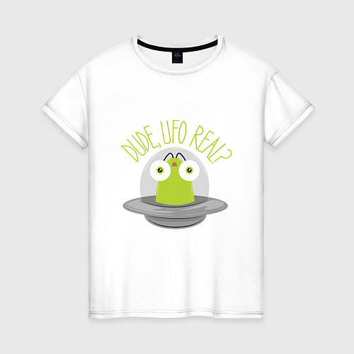 Женская футболка UFO Real? / Белый – фото 1