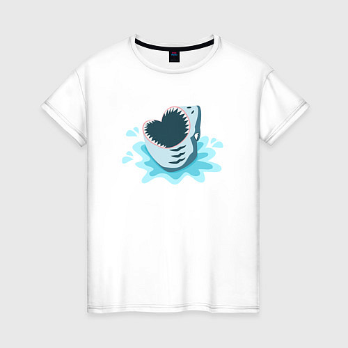 Женская футболка Акула / Белый – фото 1