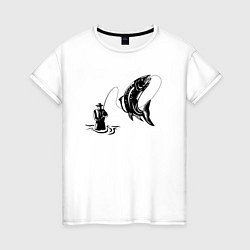 Женская футболка Рыбак и рыбка