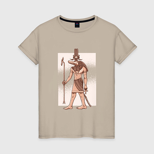 Женская футболка Египетский Бог Крокодил Собек / Миндальный – фото 1