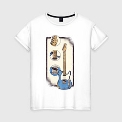 Футболка хлопковая женская Fender Telecaster, цвет: белый