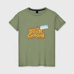 Женская футболка Doom crossing