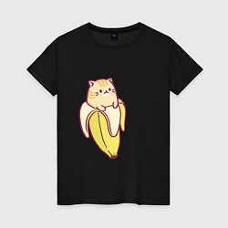 Женская футболка Кот в банане