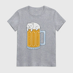 Женская футболка Beer Cat