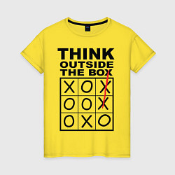 Женская футболка THINK OUTSIDE THE BOX