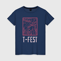 Футболка хлопковая женская T-FEST, цвет: тёмно-синий