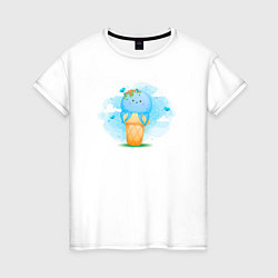 Женская футболка Осьминог в стаканчике