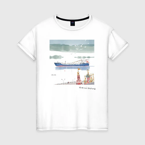 Женская футболка Волга / Белый – фото 1