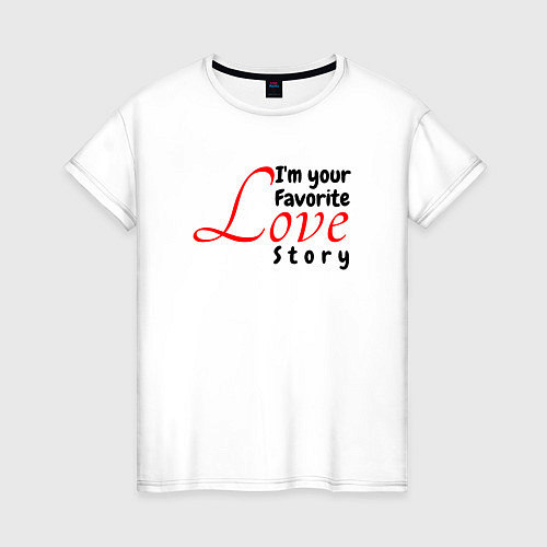 Женская футболка Love story / Белый – фото 1