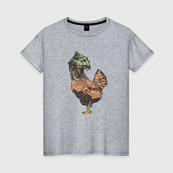 Женская футболка Тираннозавр курица - прикол