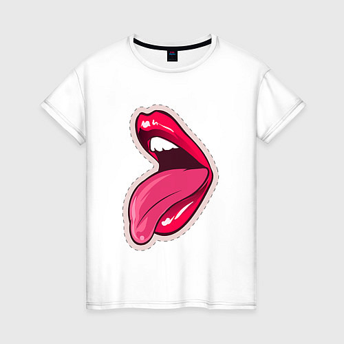 Женская футболка Покажи свой язык / Белый – фото 1