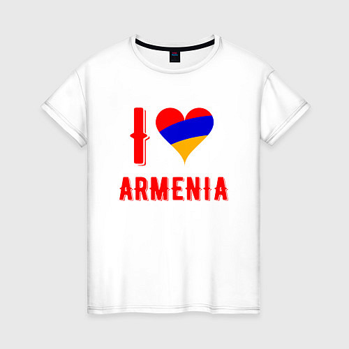 Женская футболка I Love Armenia / Белый – фото 1
