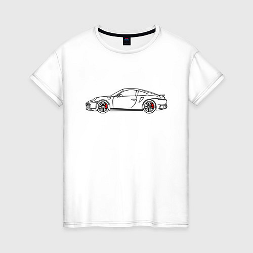 Женская футболка Porsche 911 Tubro S / Белый – фото 1