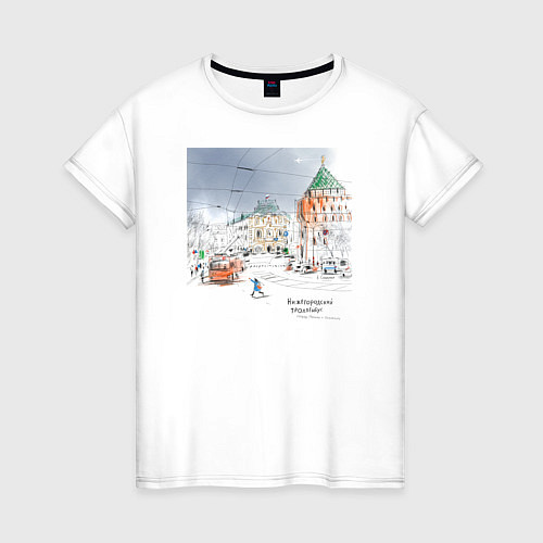 Женская футболка Нижегородский троллейбус / Белый – фото 1