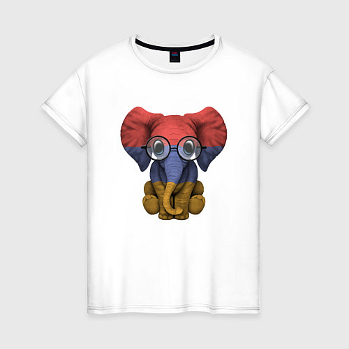 Женская футболка Слон - Армения / Белый – фото 1