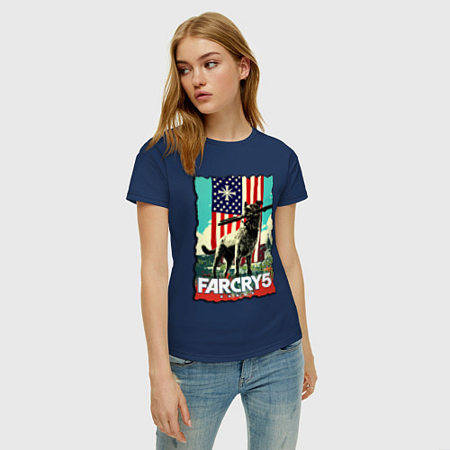 Женская футболка Farcry doge Boomer - Бумер / Тёмно-синий – фото 3