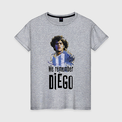 Женская футболка Диего Марадона Аргентина / Меланж – фото 1