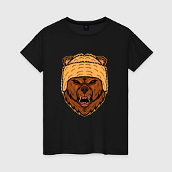 Женская футболка Грозный медведь
