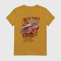 Футболка хлопковая женская Cuba Libre, цвет: горчичный