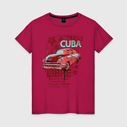 Футболка хлопковая женская Cuba Libre, цвет: маджента