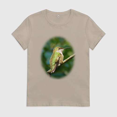 Женская футболка Лесной певец / Миндальный – фото 1