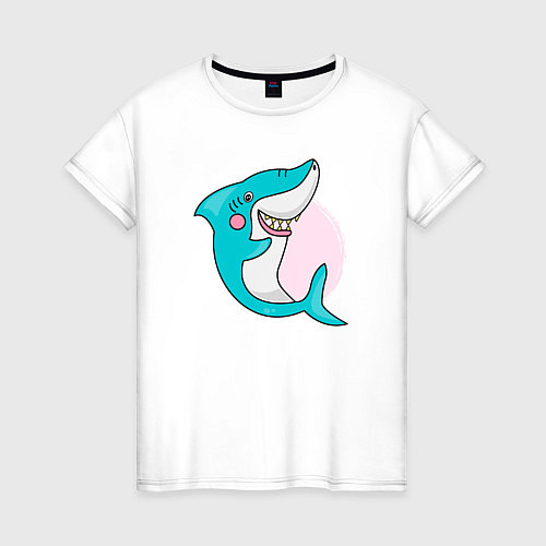 Женская футболка Акула / Белый – фото 1