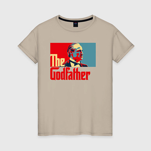 Женская футболка Godfather logo / Миндальный – фото 1