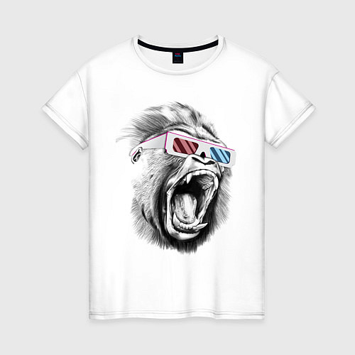 Женская футболка Дикая горилла / Белый – фото 1