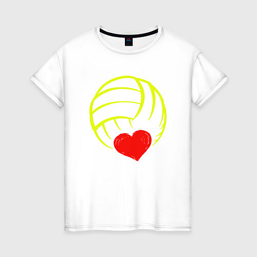 Женская футболка Volleyball Heart / Белый – фото 1