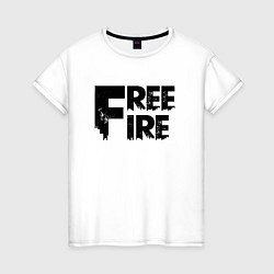 Футболка хлопковая женская Free Fire big logo, цвет: белый