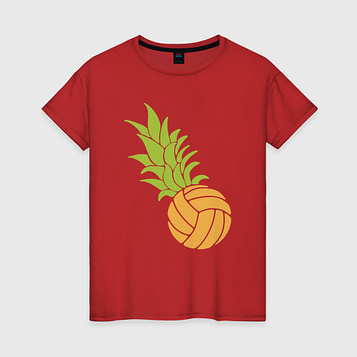 Женская футболка Волейбольный ананас / Красный – фото 1