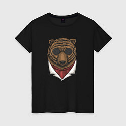 Женская футболка Крутой Медведь в очках