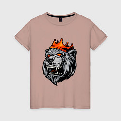 Женская футболка Грозный медведь в короне
